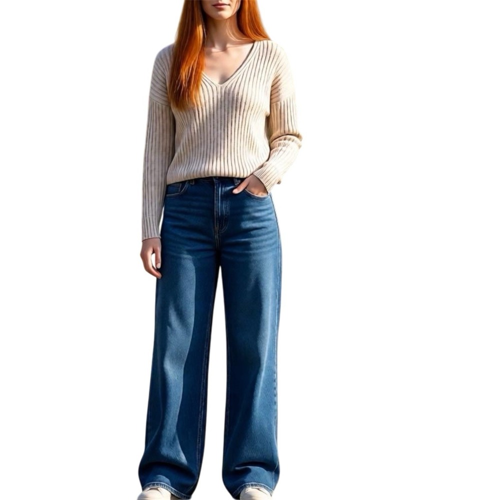 Everlane Wool Cashmere V Neck Sweater‎ Relaxed Fit Size XS Cozy Casual Travel